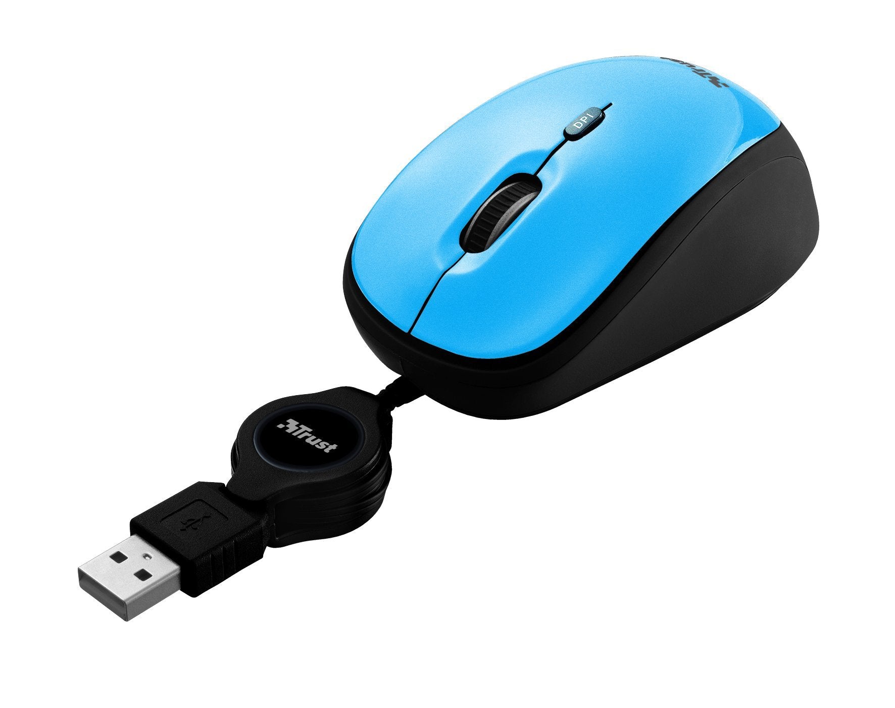 Trust Yvi - RatóN óPtico Con Cable RetráCtil, Azul Trust Yvi - RatóN óPtico Con Cable RetráCtil, Azul